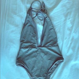 One piece halter swimsuit